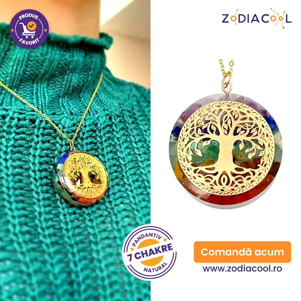 Pandantiv 7 chakra si copacul vietii