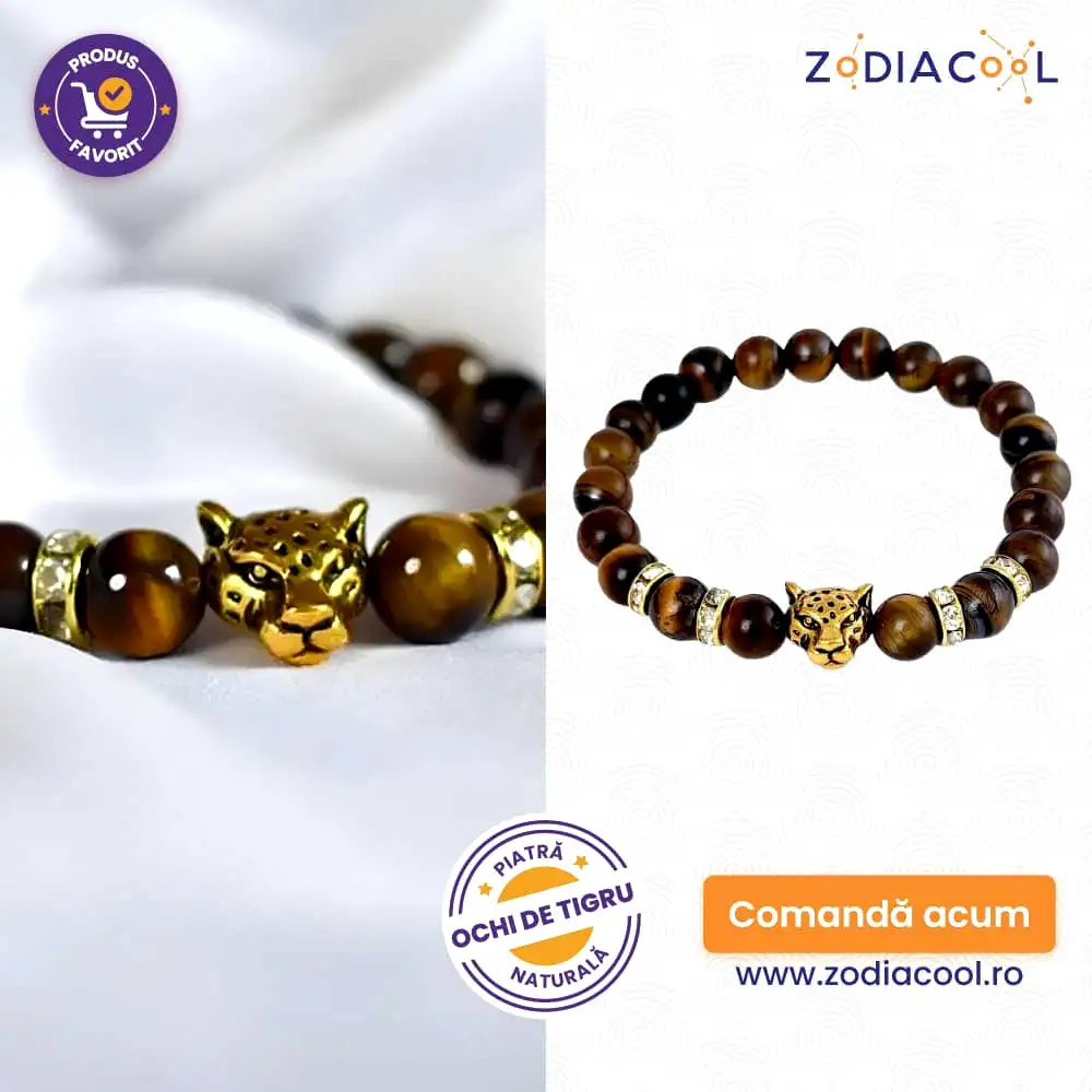 Bratara Ochi de Tigru cu cap de tigru