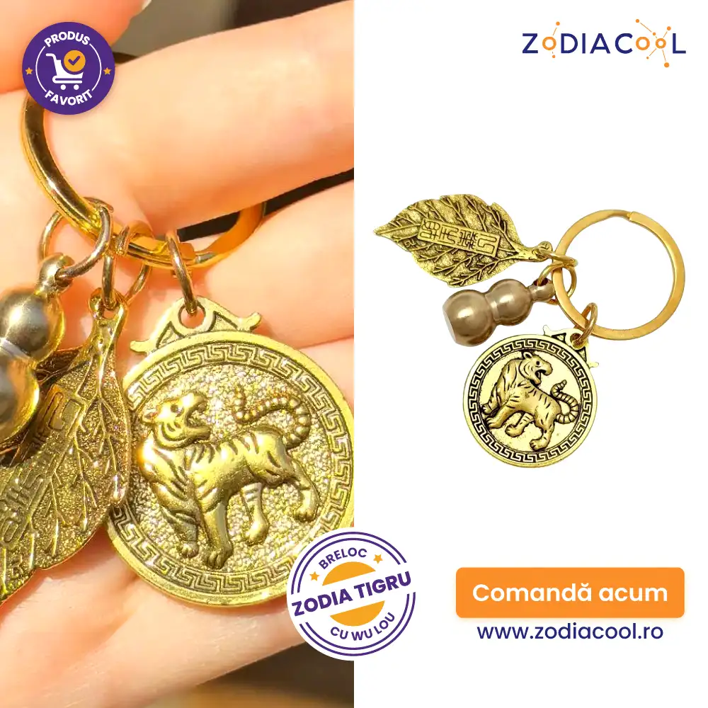 Breloc zodia Tigru cu Wu Lou