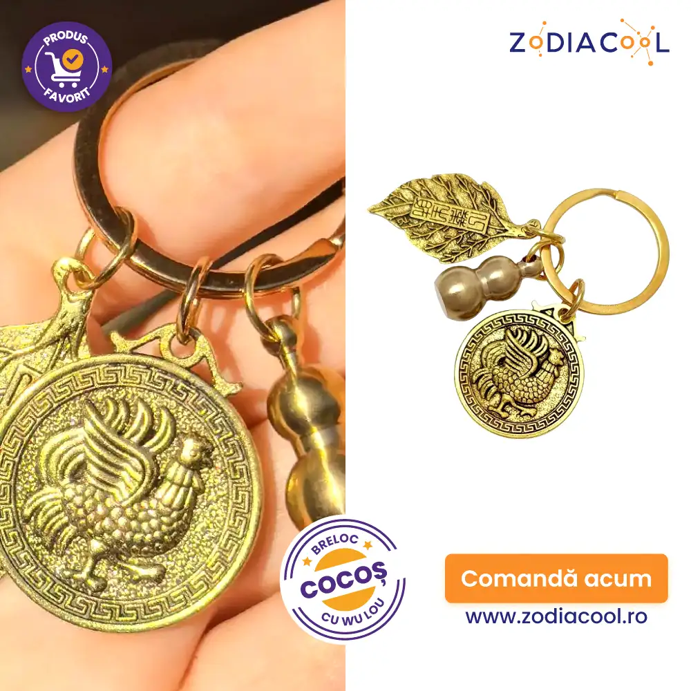 Breloc zodia Cocoș cu WuLou