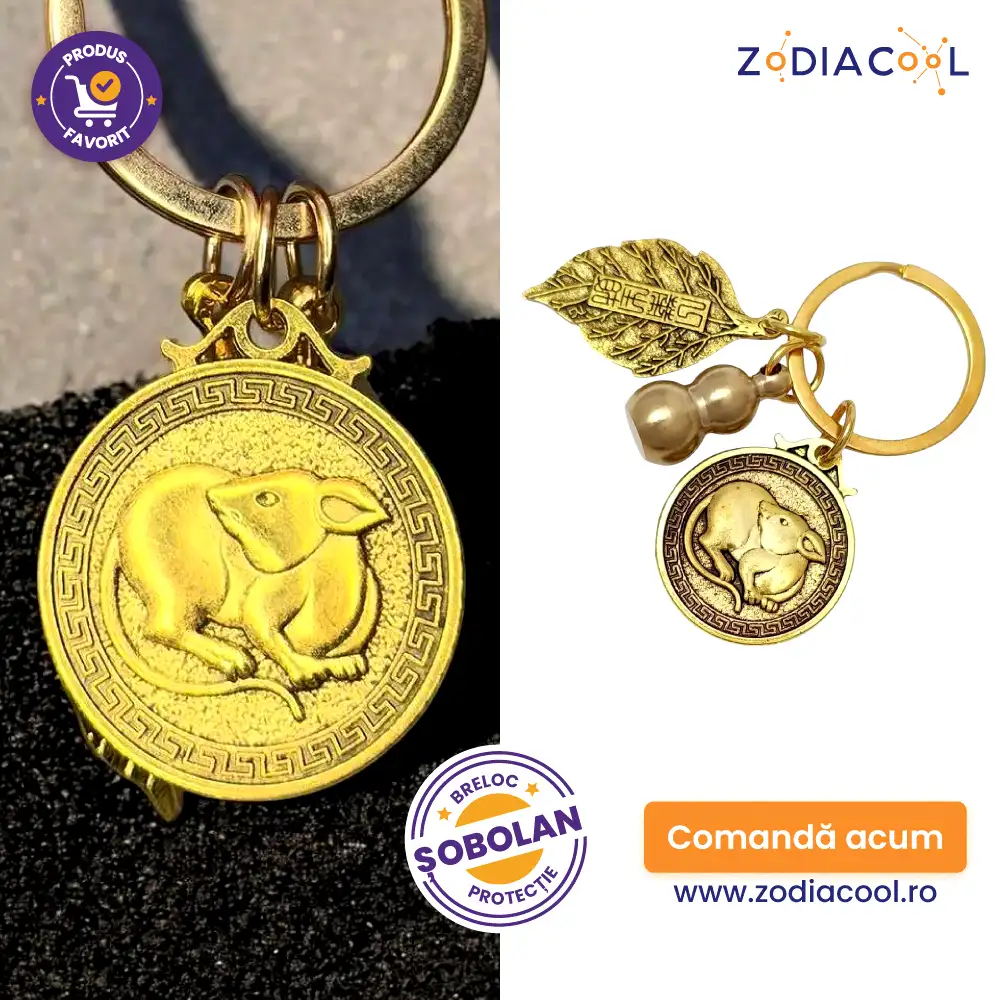 Breloc zodia Șobolan cu Wu Lou