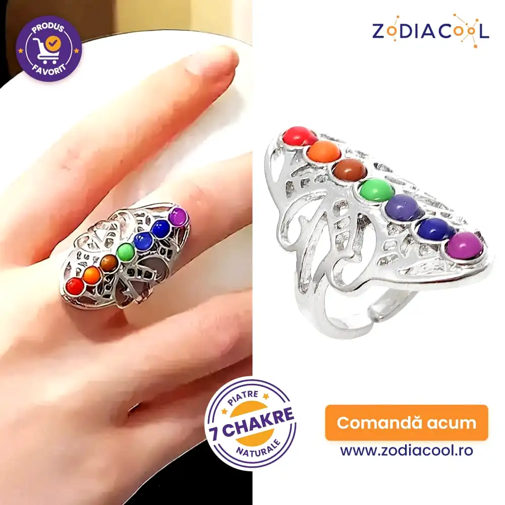 Inel lung pietre 7 chakre