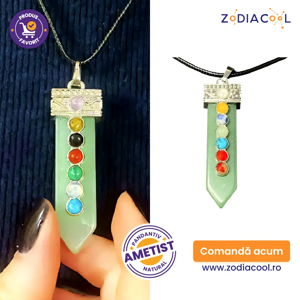 Pandantiv 7 chakre pe aventurin