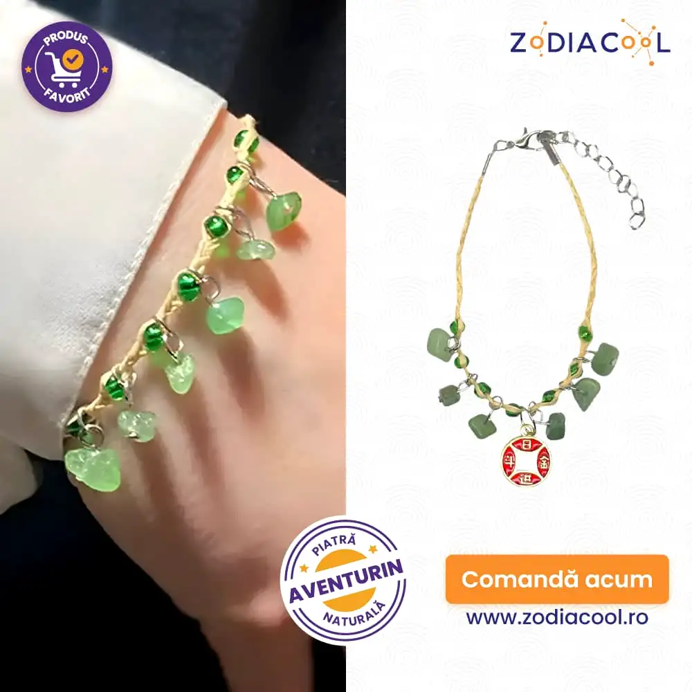 Brățară Boho Aventurin cu ideograma prosperității