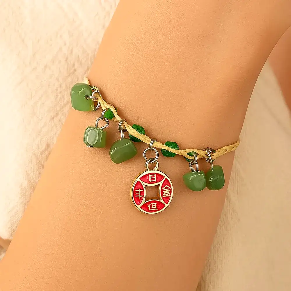 Brățară Boho Aventurin cu ideograma prosperității