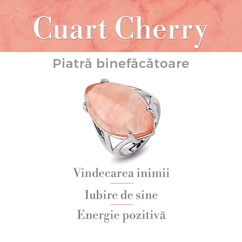 Inel Cuart Roz Cherry