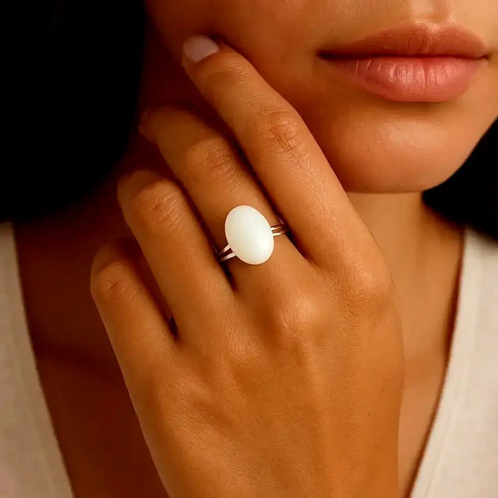 Set brățară și inel Piatra Lunii ajustabile