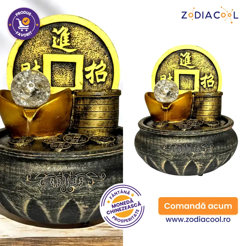 Fântână decorativă cu moneda chinezească
