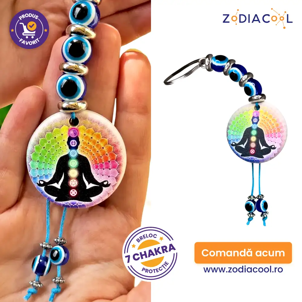 Breloc 7 Chakra și ochi de deochi