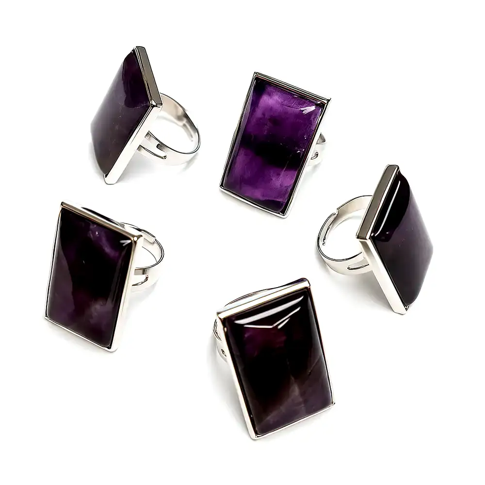 Set brățară 6 pietre și inel Ametist