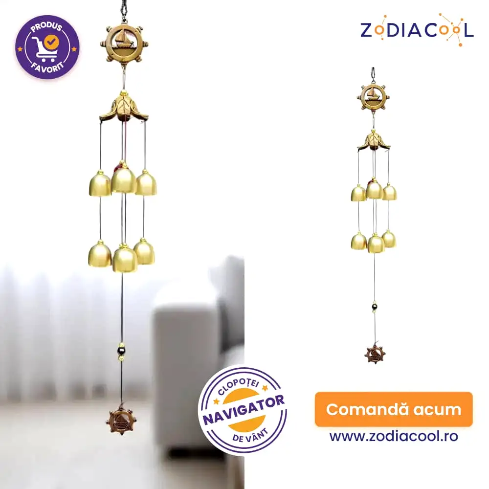 Clopoței de vânt din metal și lemn