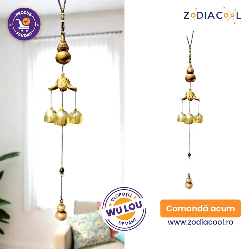 Clopoței de vânt cu WU LOU și 3 clopoței