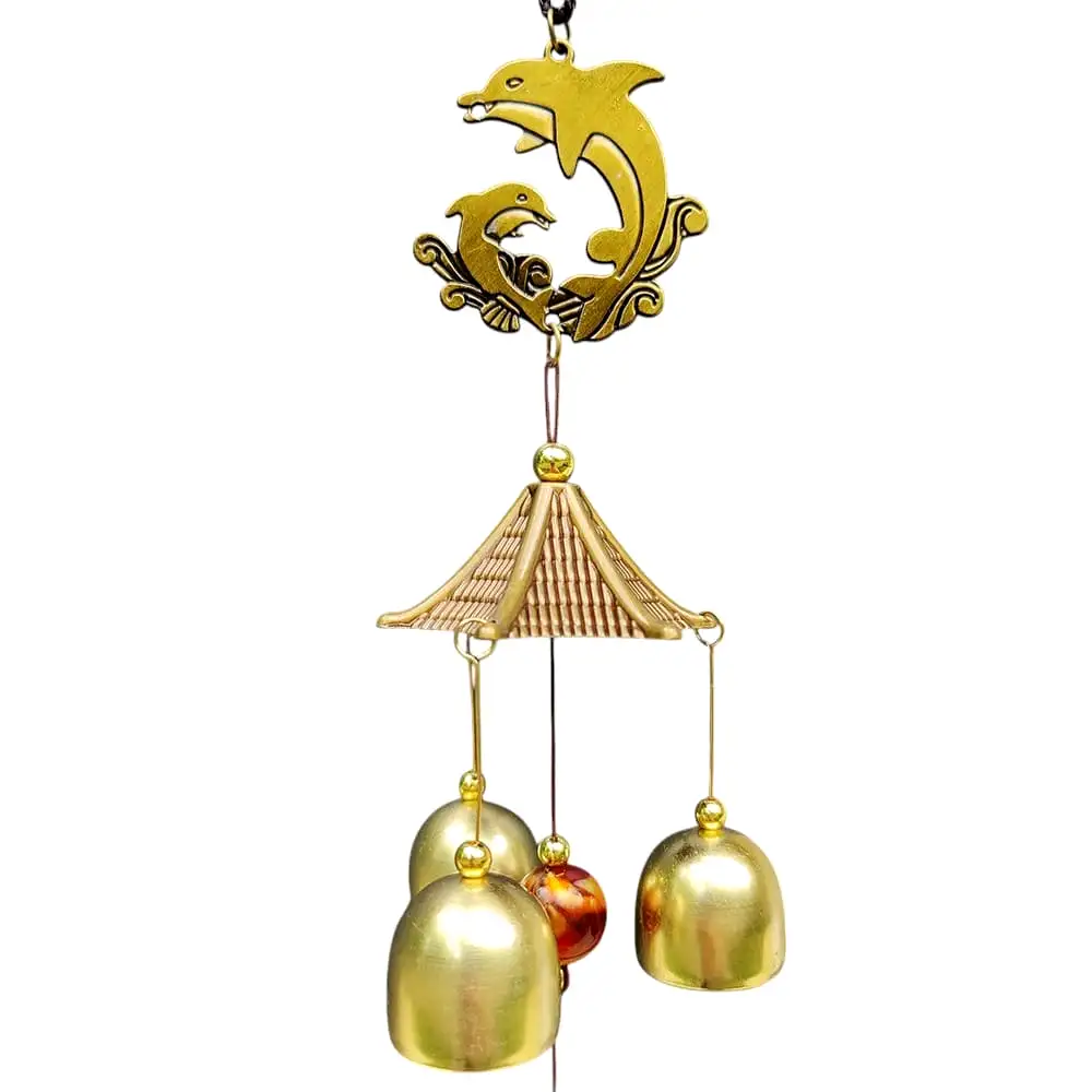 Clopoței de vânt cu delfin și 3 clopoței