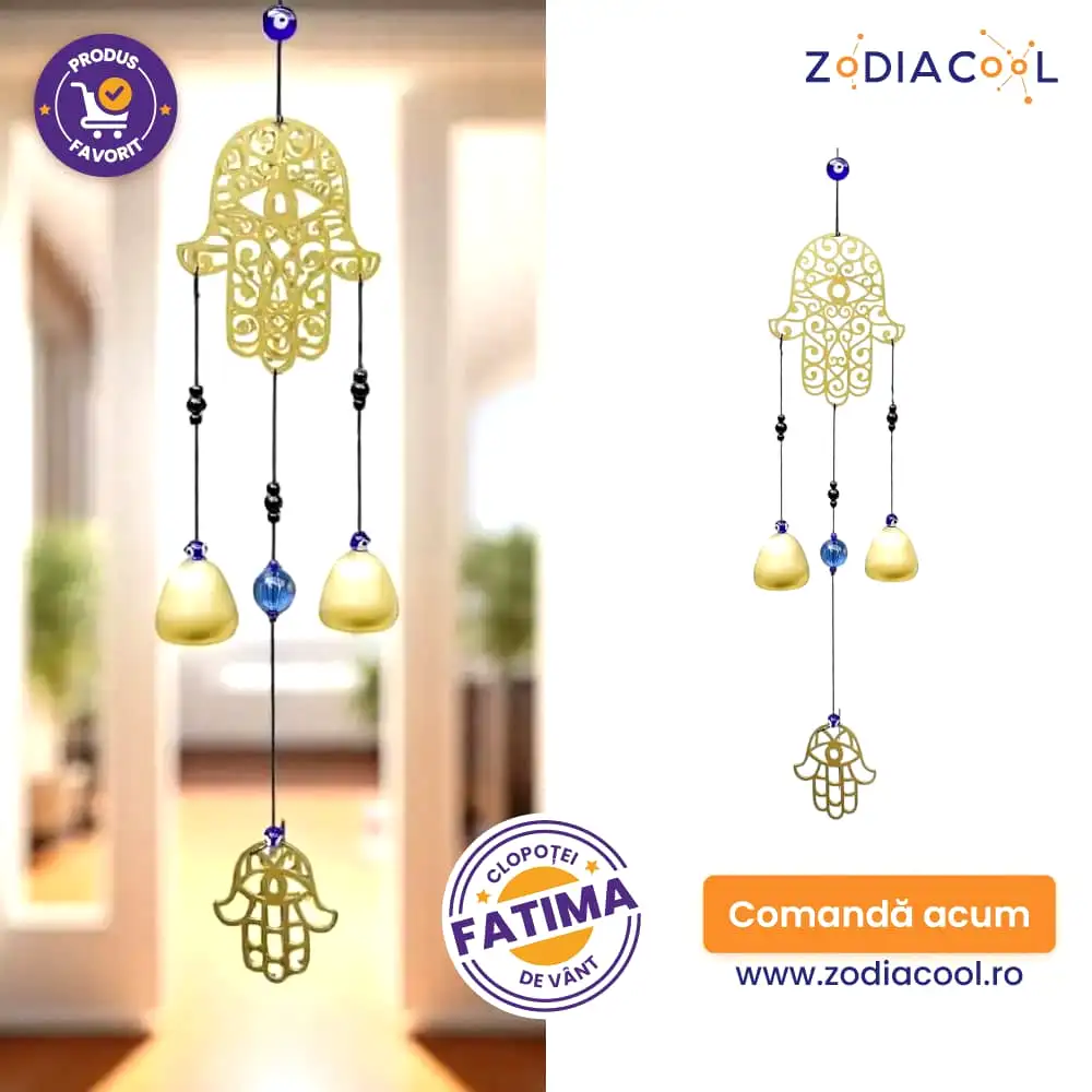 Clopoței de vânt cu Mana lui Fatima și Ochiul protector