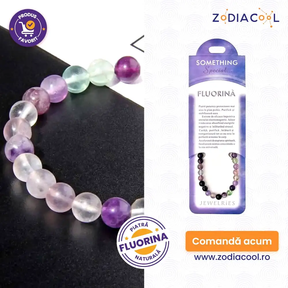 Set bratara Fluorina cu felicitare personalizata