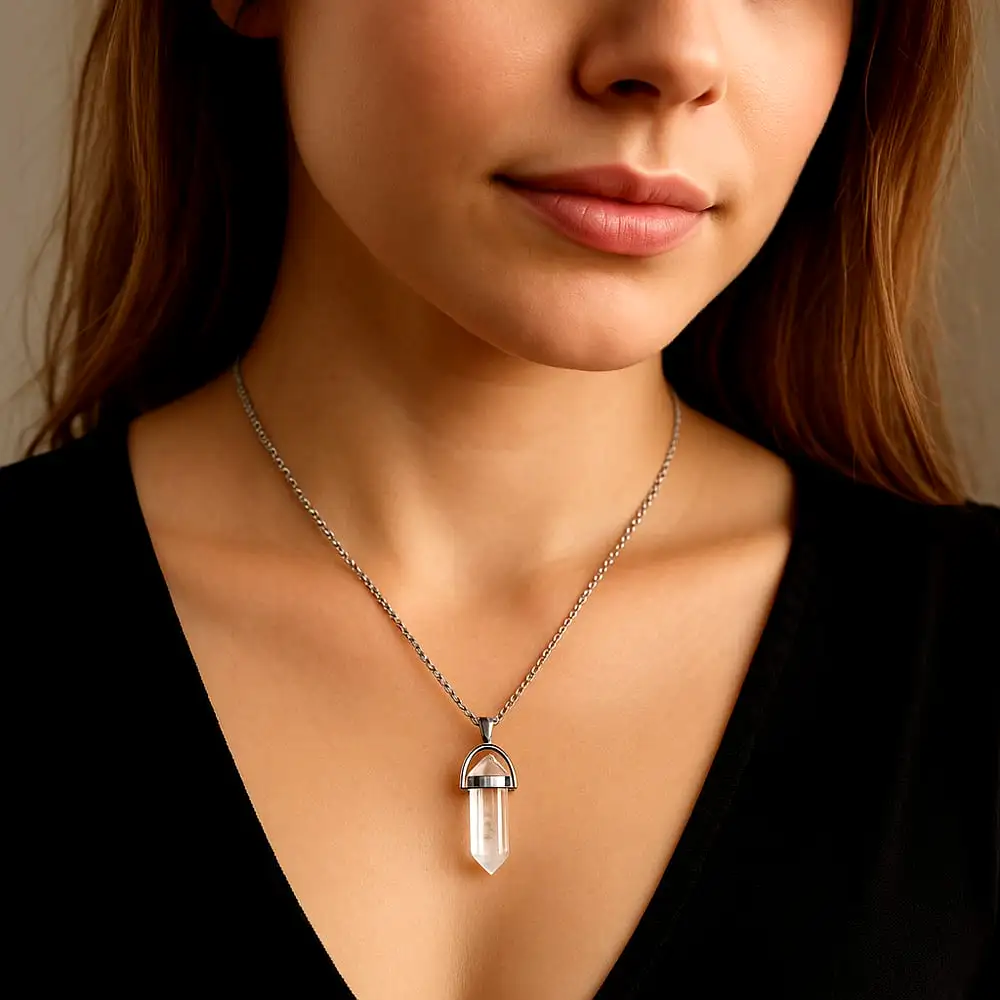 Pandantiv cuarț Cristal de stâncă