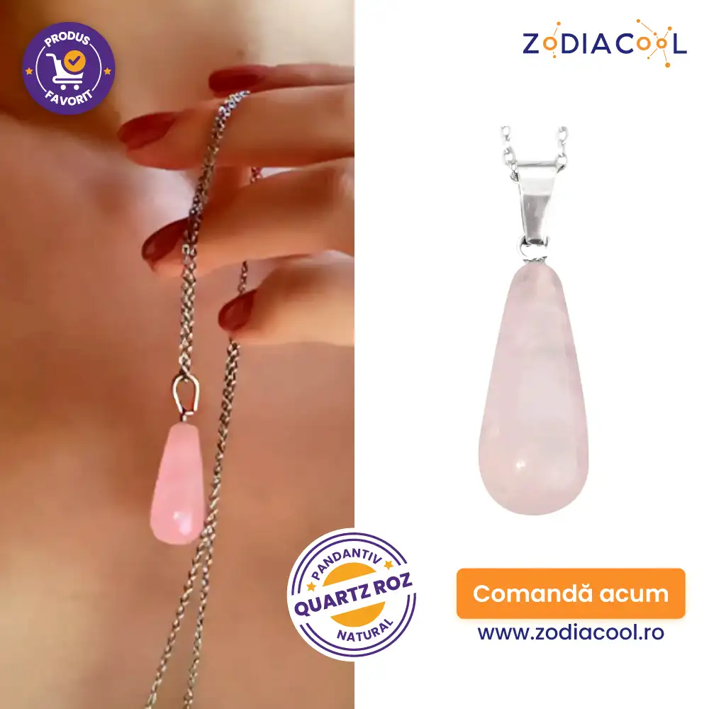 Pandantiv Cuartz Roz