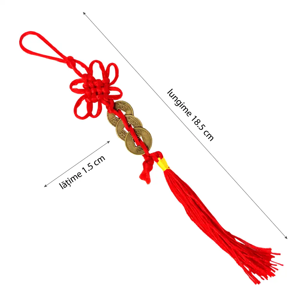 Amuleta cu 3 monede chinezesti norocoase