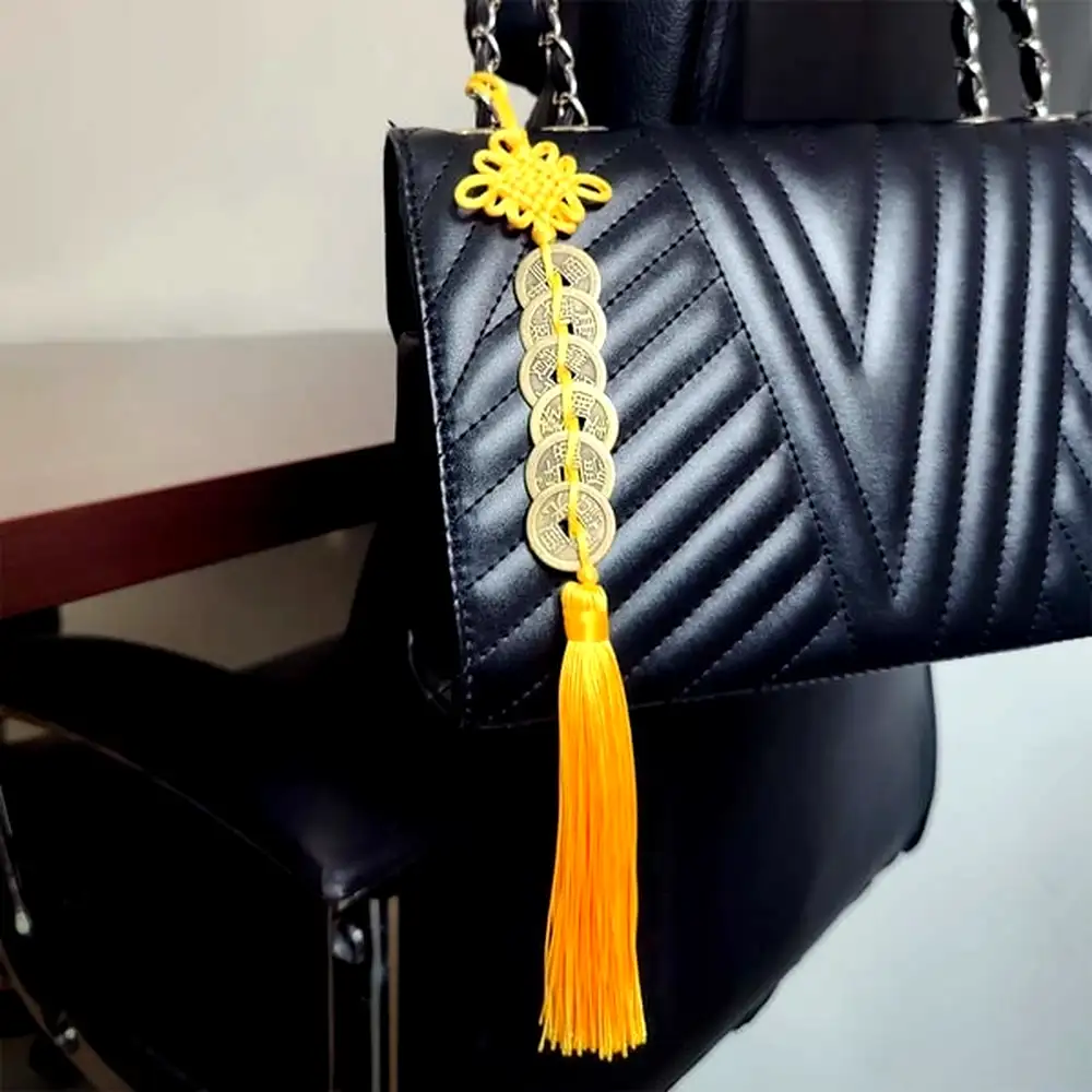 Nod mistic galben cu 6 monede chinezesti