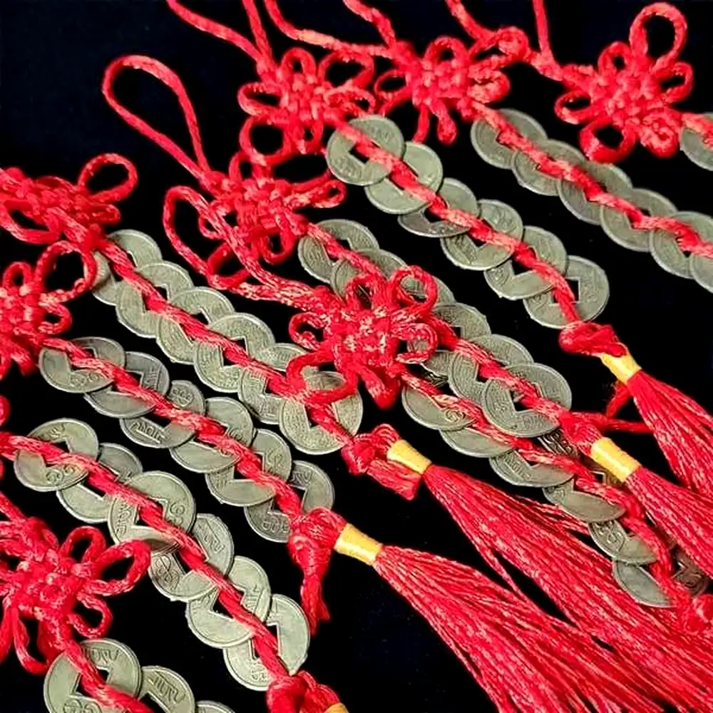 Amuleta bani cu 6 monede chinezesti feng shui