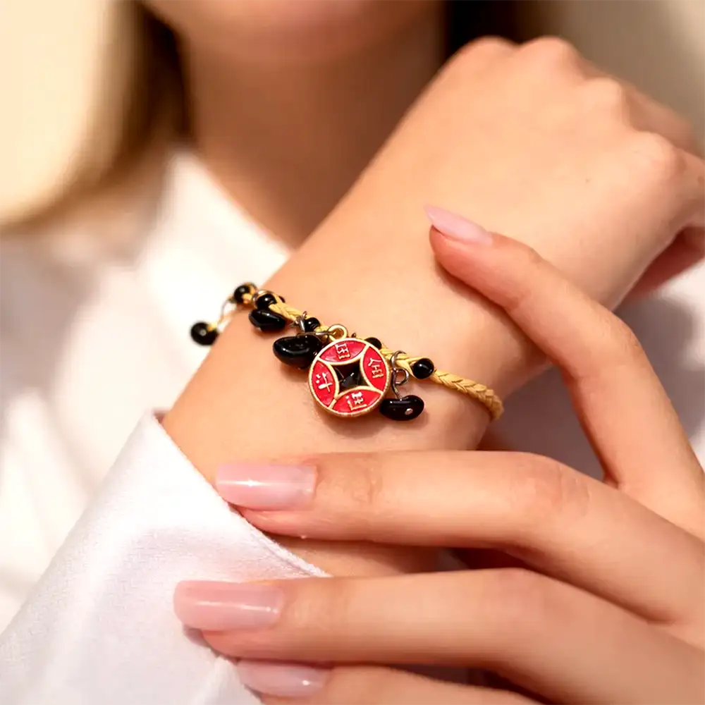 Brățară Obsidian cu ideograma prosperității