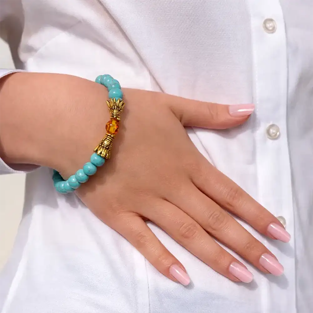 Bratara dragoni norocosi cu perla nemuririi si piatra turcoaz