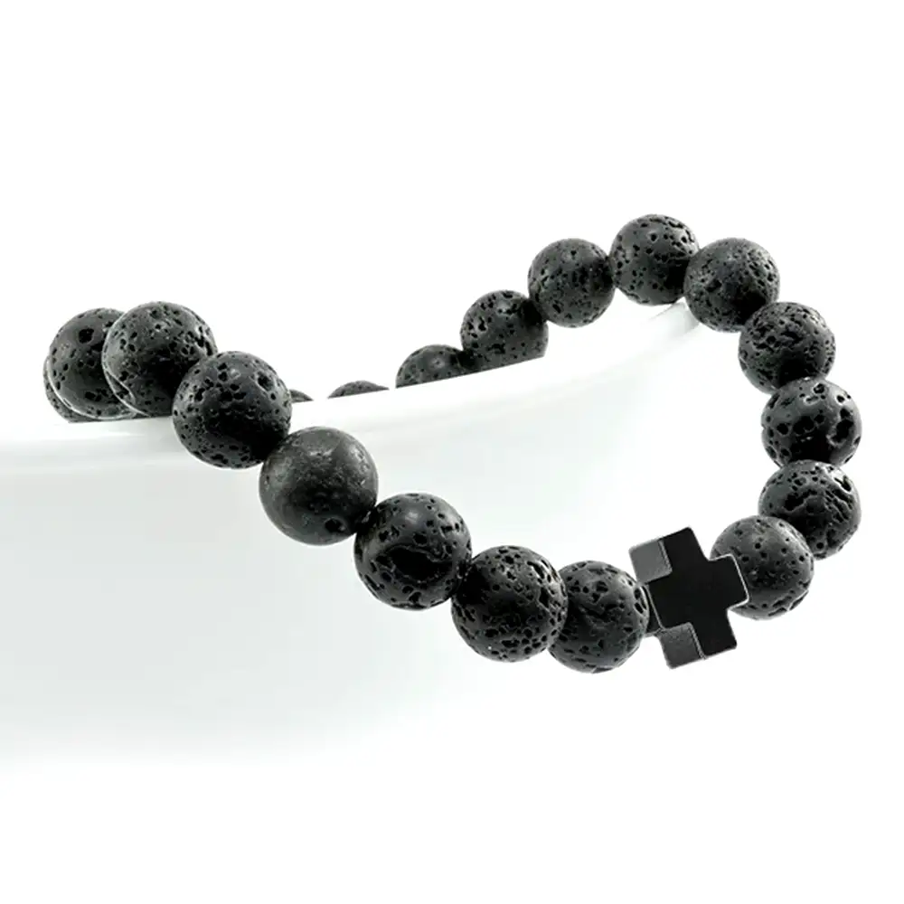 Bratara roca vulcanica lava si cruciulita hematit