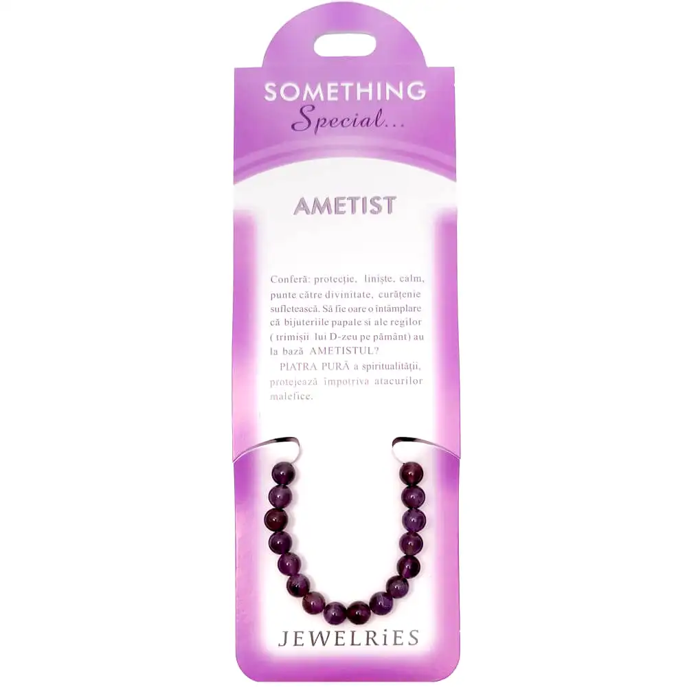 Set bratara Ametist cu felicitare personalizată