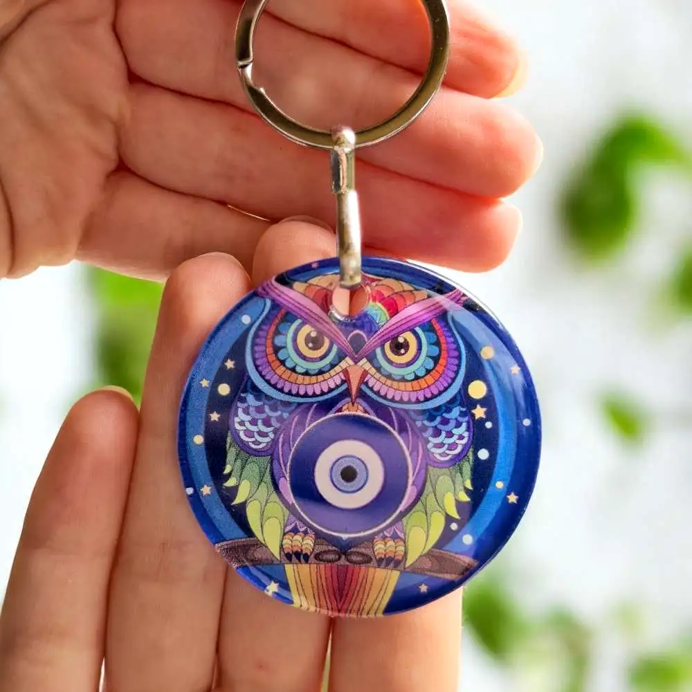 Breloc Bufnita cu ochi de deochi