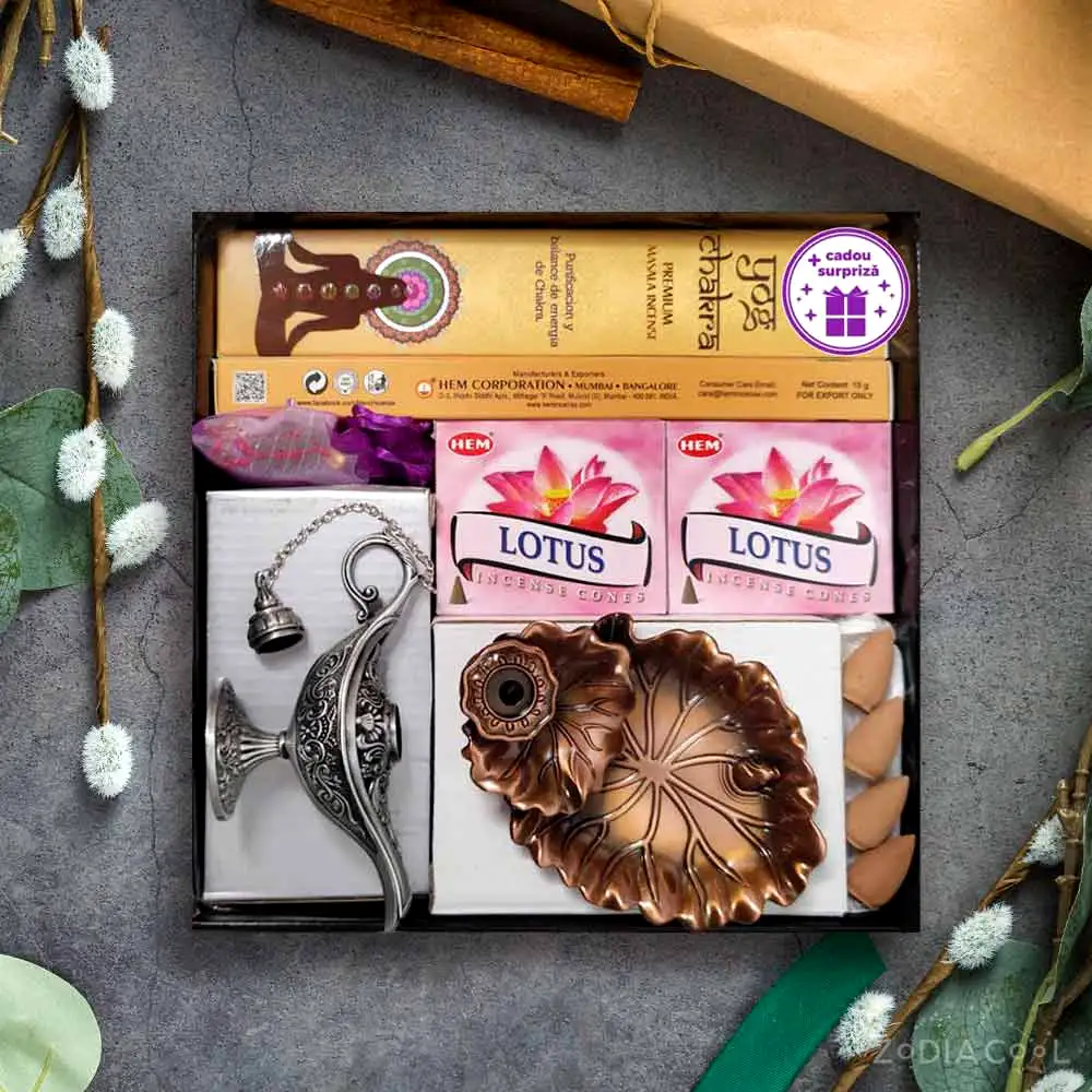 Cadou pentru armonie și intelepciune: set lotus și lampa Aladin