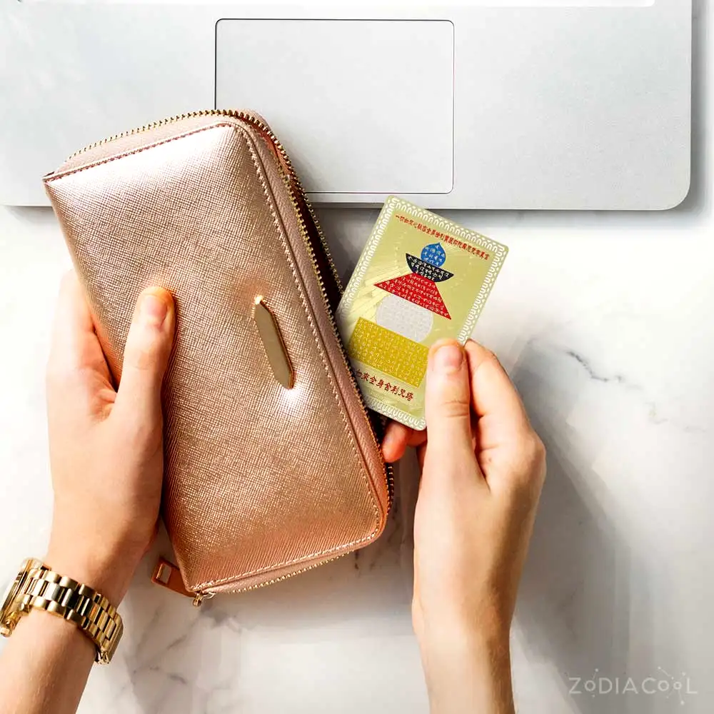 Card pagoda Feng Shui metalic