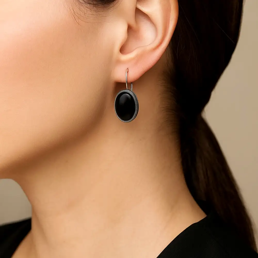 Cercei cu piatra semiprețioasă Onix