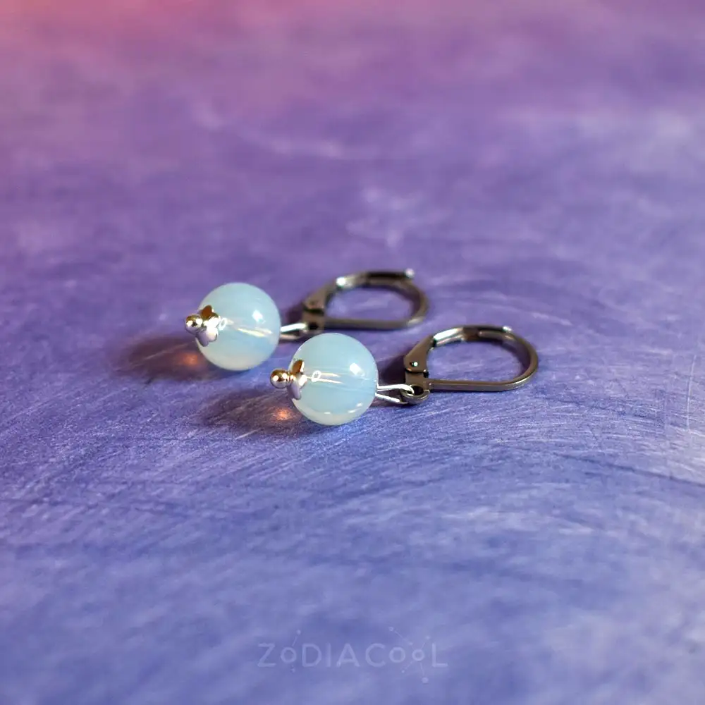 Cercei Piatra Lunii Opal