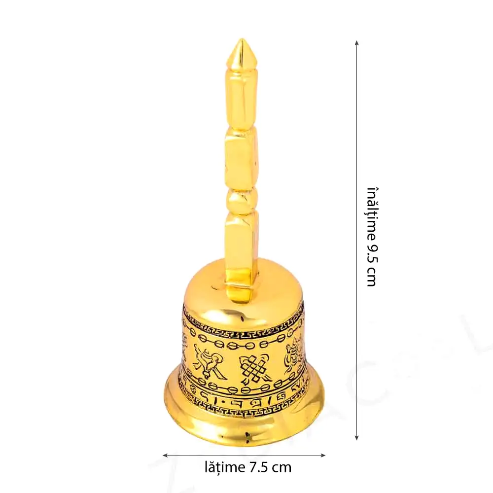 Clopot tibetan cu 8 simboluri norocoase și pagoda feng shui