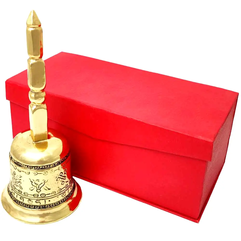 Clopot tibetan cu 8 simboluri norocoase și pagoda feng shui