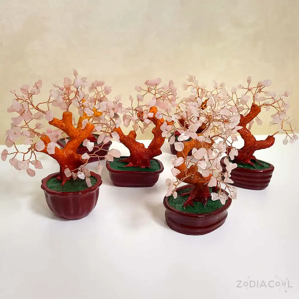 Copac cu pietre semipretioase Cuart Roz