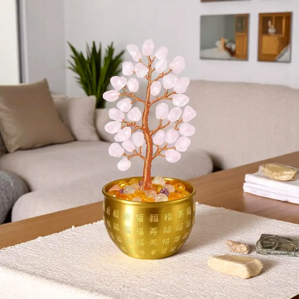 Copac Cuarț roz în vasul abundenței