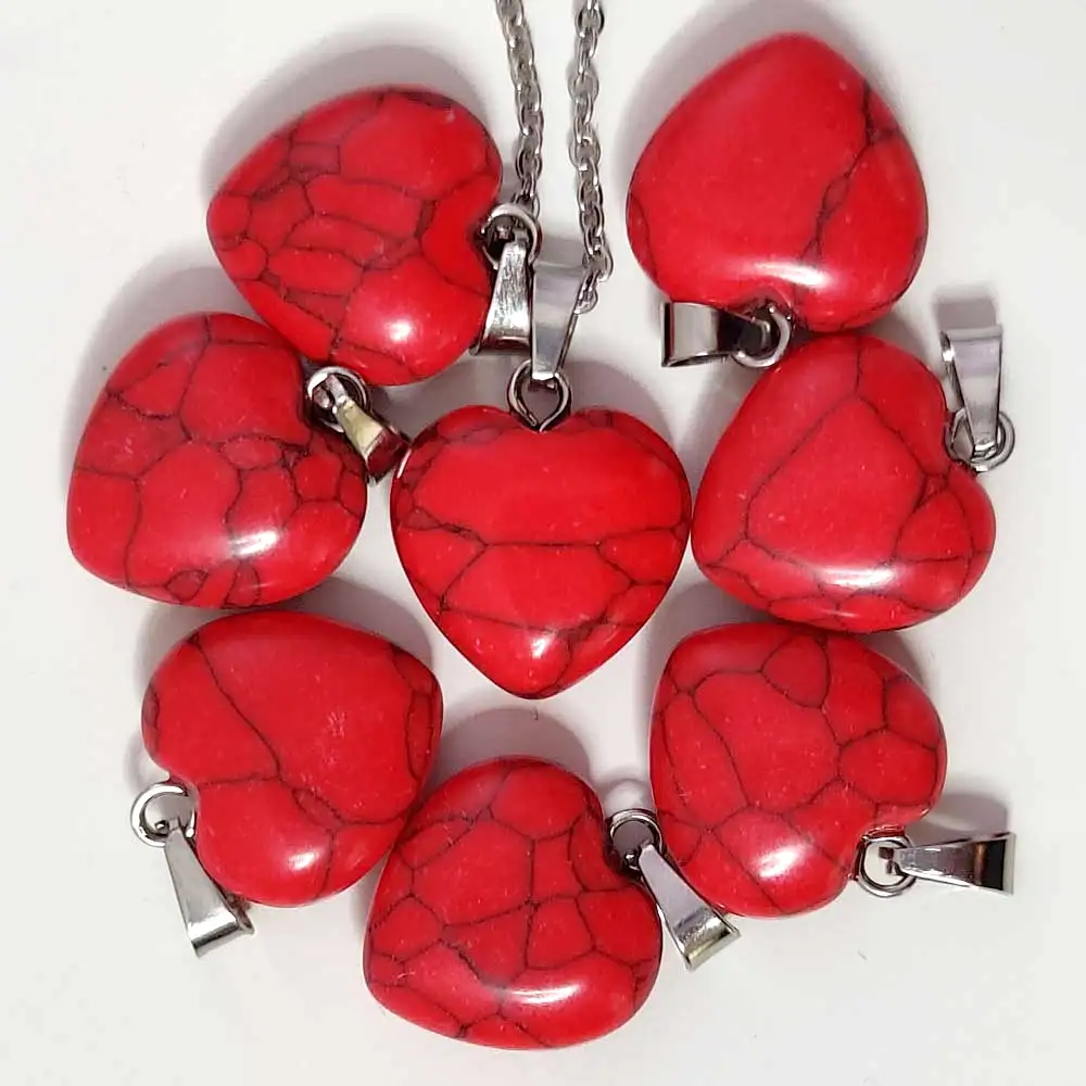 Pandantiv Howlit roșu fațetat