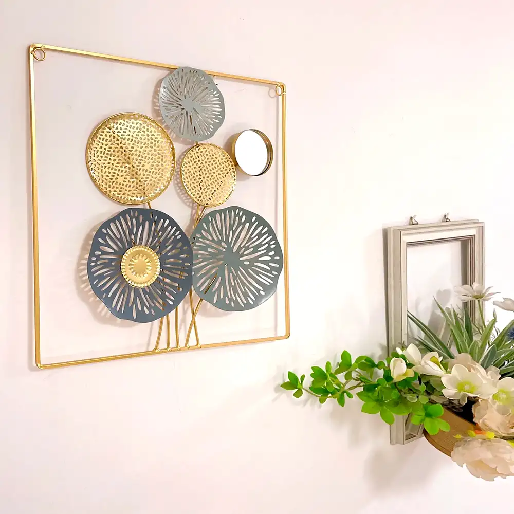 Tablou decorativ metalic cu bujori