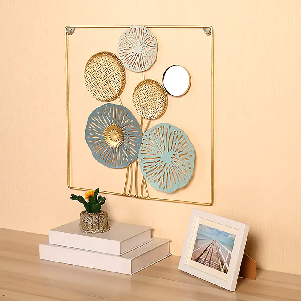 Tablou decorativ metalic cu bujori