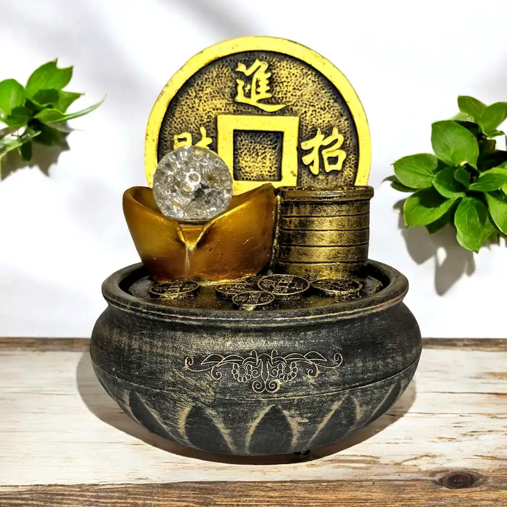 Fântână decorativă cu moneda chinezească