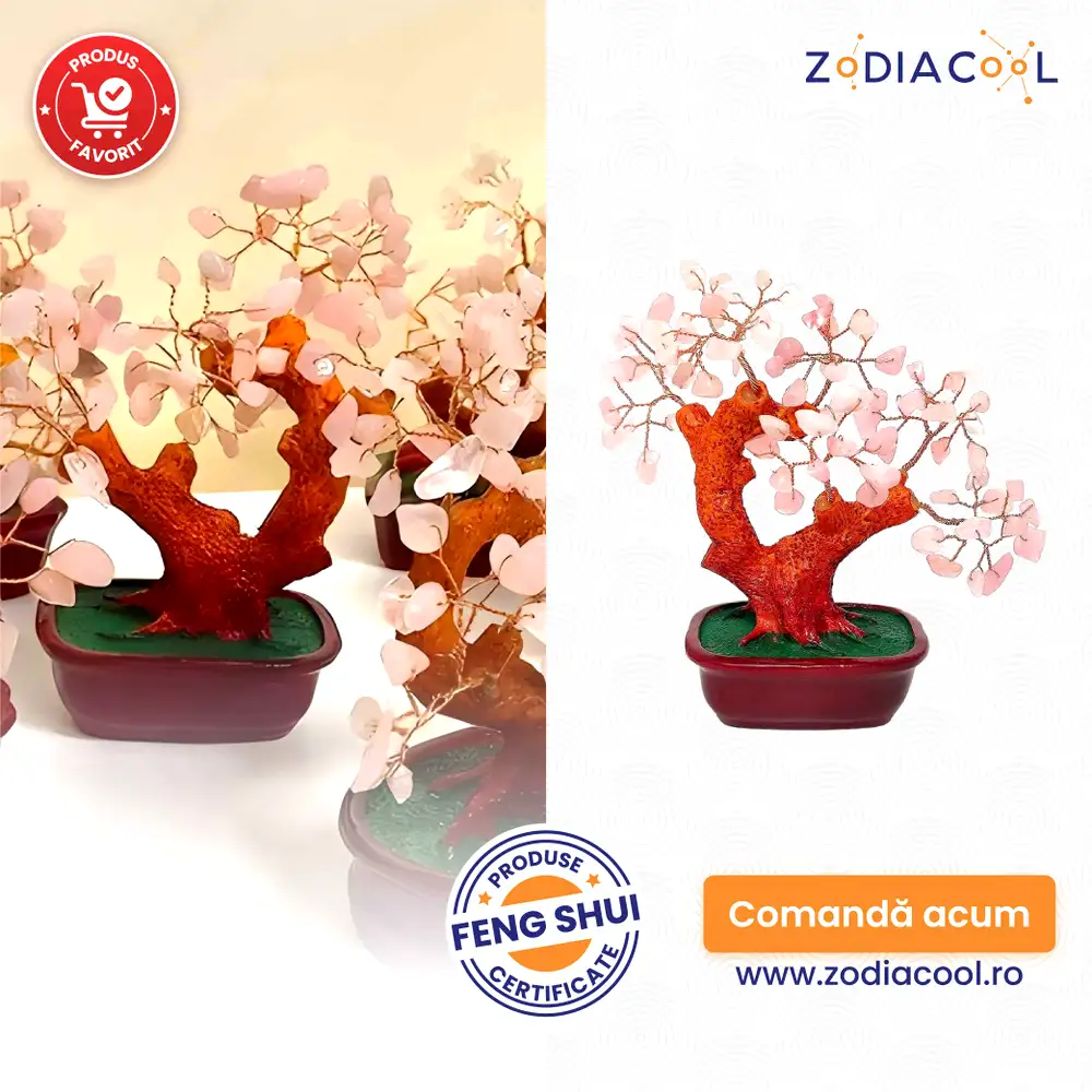 Copac cu pietre semipretioase Cuart Roz