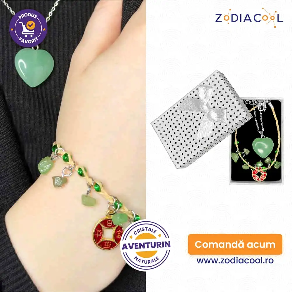 Set brățară și pandantiv Aventurin ajustabile