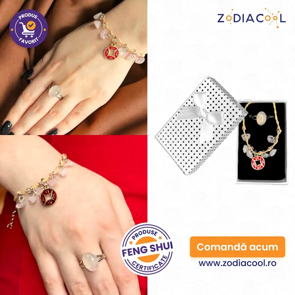 Set brățară Boho și inel Quartz Roz