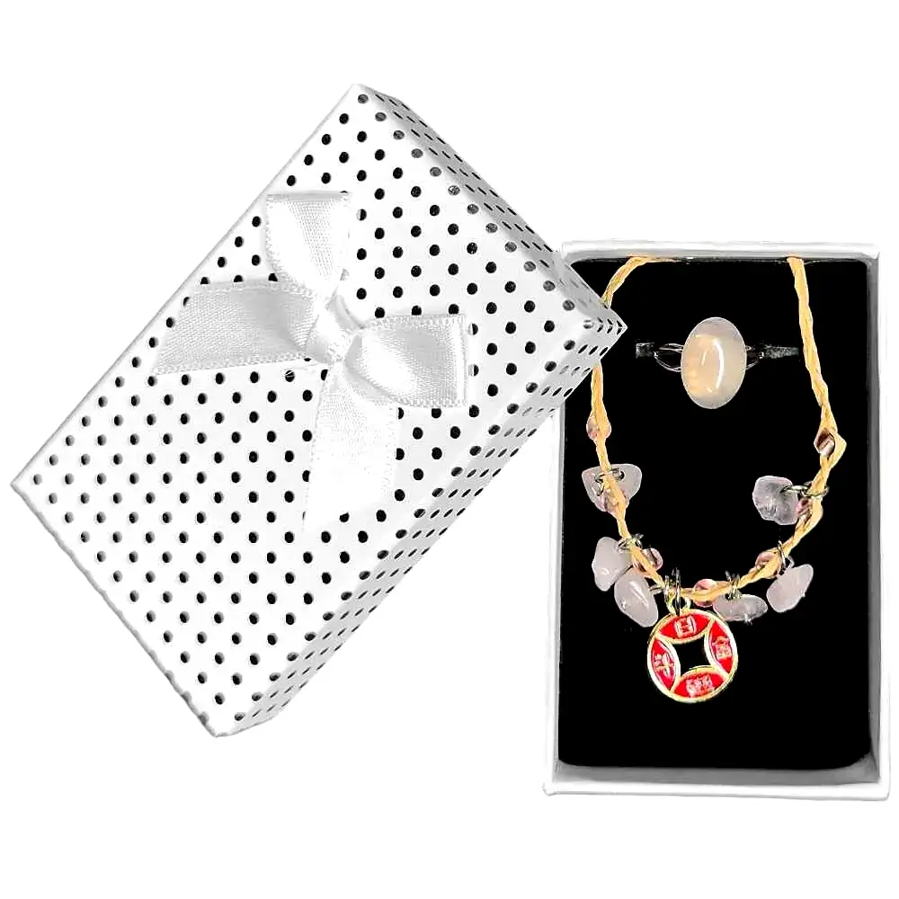 Set brățară Boho și inel Quartz Roz