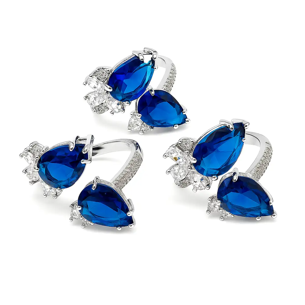 Inel 2 pietre cuart Saphire