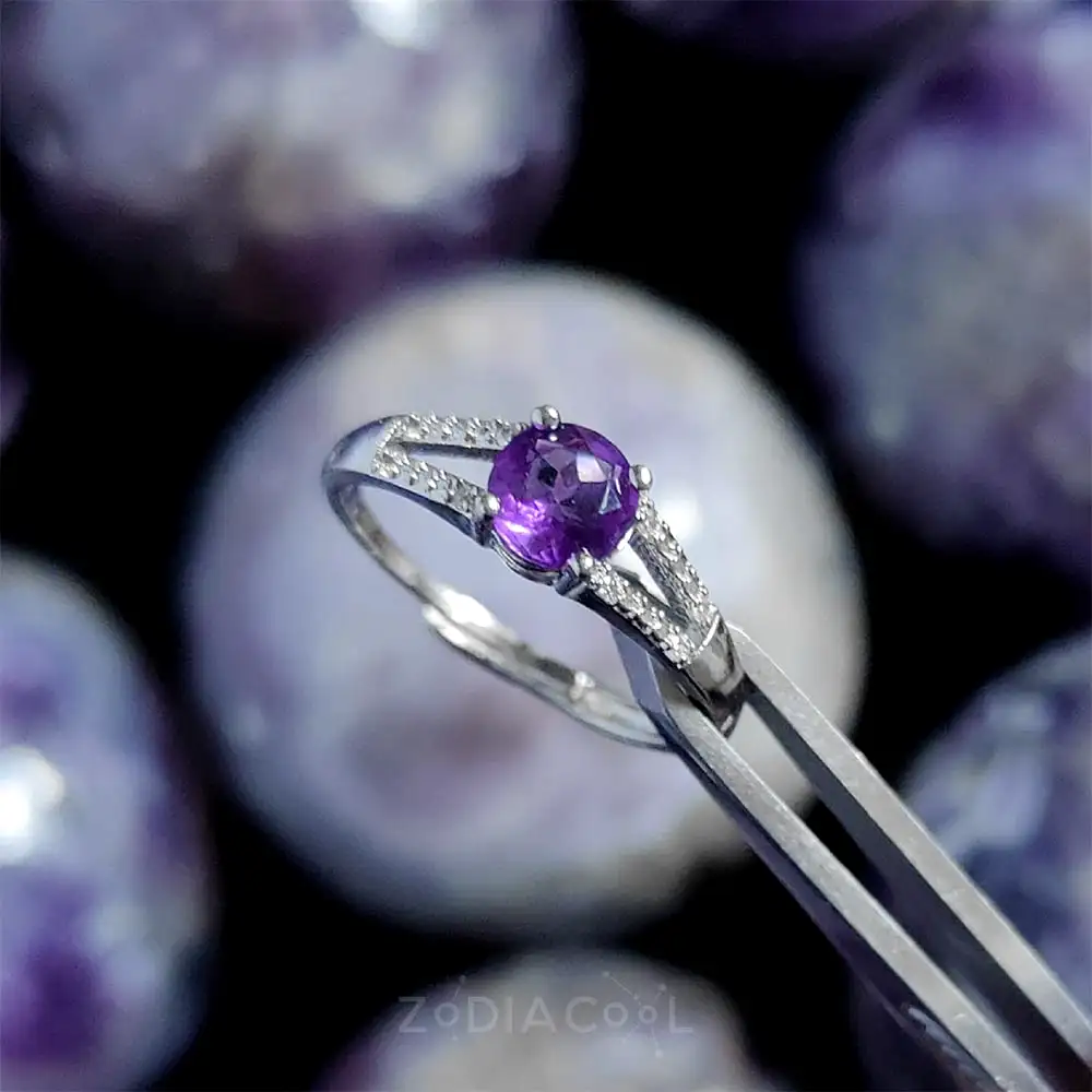 Inel Ametist cu strasuri