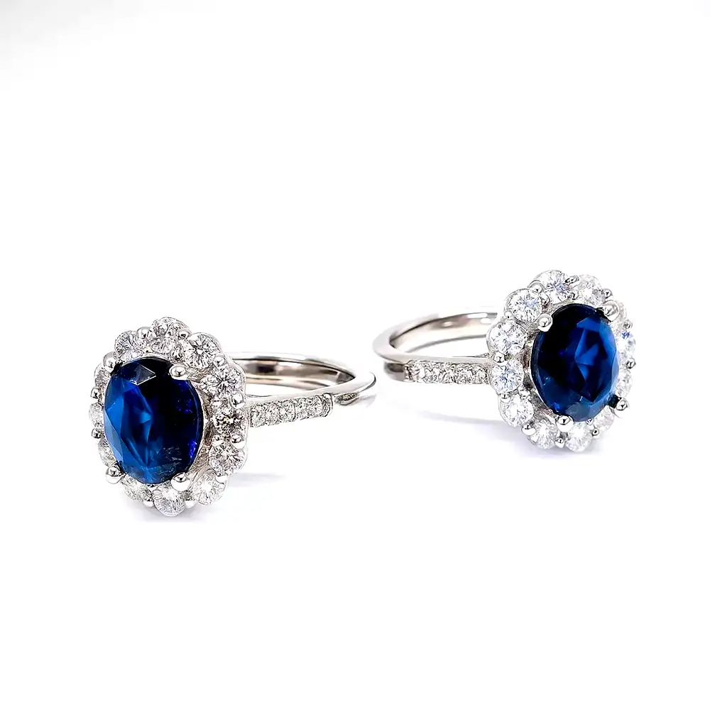 Inel cuart Saphfire și Zirconiu
