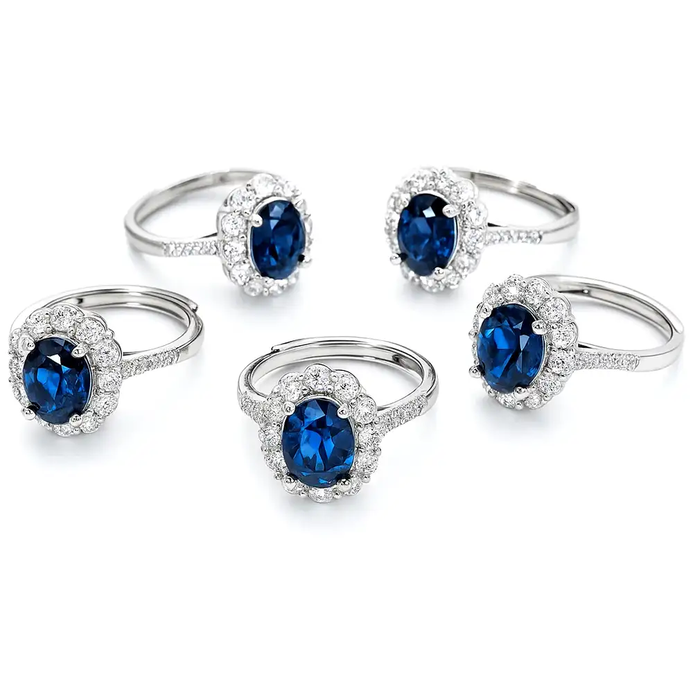 Inel cuart Saphfire și Zirconiu