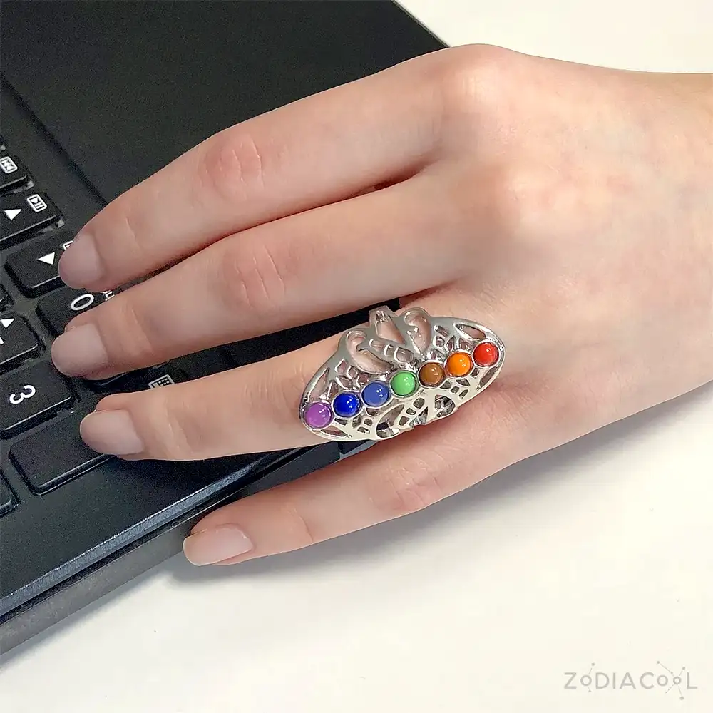 Inel lung pietre 7 chakre